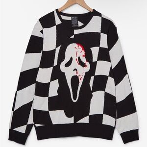 Ghostface Checkered‎ Sweater Boxlunch Exclusive Scream Ghost Face Horror